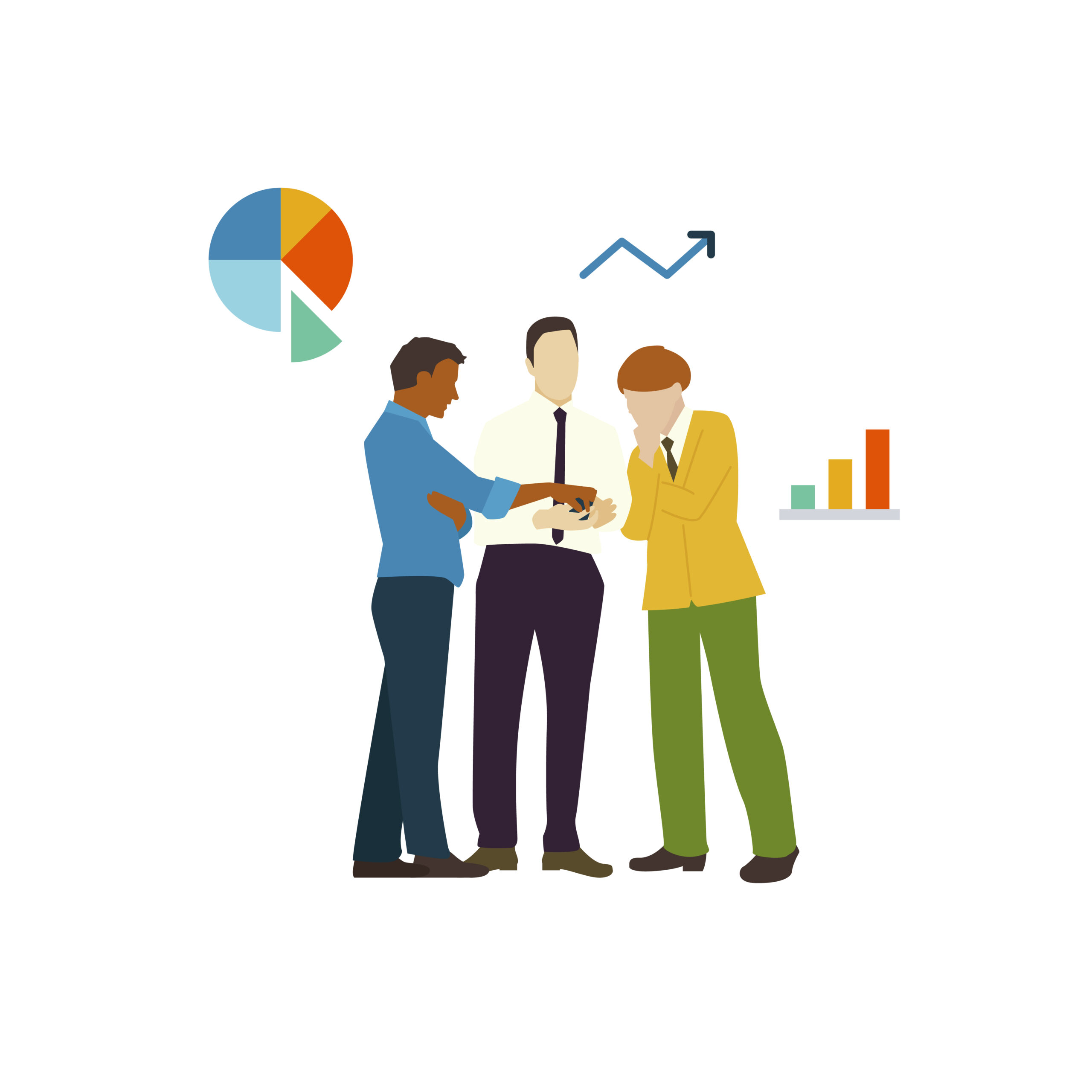 Illustrated people brainstorming business growth